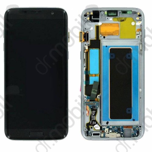 Előlap Samsung Galaxy S7 EDGE (SM-G935) keret + LCD kijelző (érintőkijelző) GH97-18767A fekete 